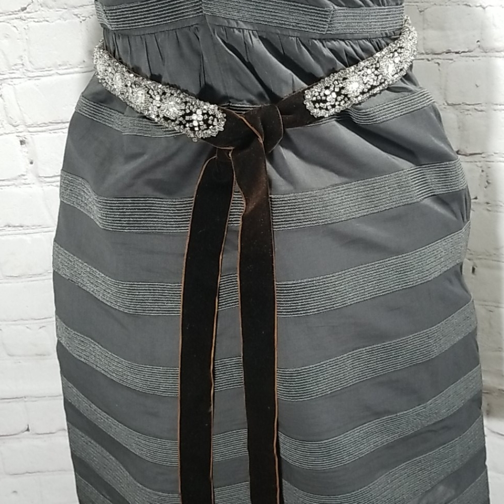 J. Crew Rhinestone Brown Velvet Ribbon Belt - Picture 2 of 5